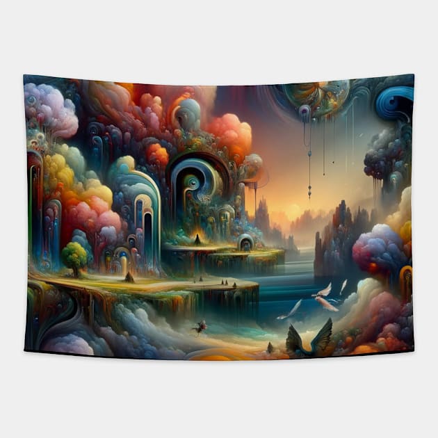 Whispers of the Ether: A Surrealist Odyssey Tapestry by ryspayevkaisar