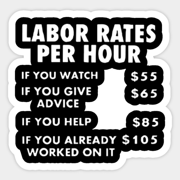 Items Similar To Mechanic Shop Labor Rates Funny Sign Hourly Rate