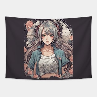 Serenity Blossom Anime Woman Manga Character Tapestry