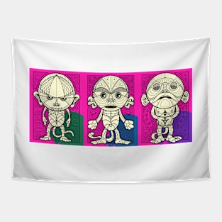 Three Monkeys (colour) Tapestry