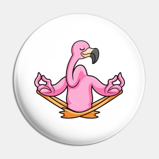 Flamingo at Yoga in Cross-legged Pin