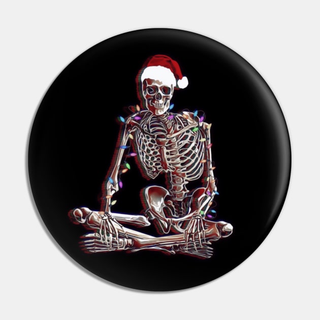 Christmas Skeleton Pin by BigTexFunkadelic