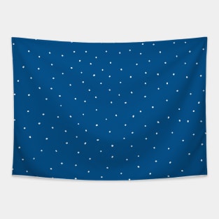 White Dots on Blue Tapestry