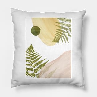 Abstract shapes and fern leaves Pillow