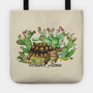 Forever Alone Desert Tortoise and paddle cacti Tote