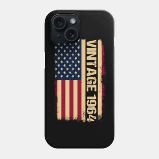 Vintage 1964 60th Birthday Gifts 60 Years Old American Flag Phone Case