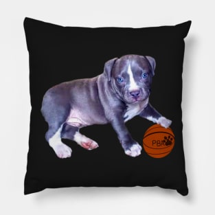 Blue line pit bull dog basket ball player- cute pitbull in the with it’s pitbull basketball association ball Pillow