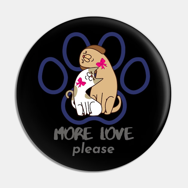 Cute Dog and cat love Pin by T-Crafts