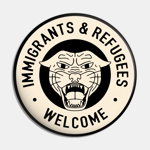 Immigrants and Refugees Welcome Pin by Football from the Left