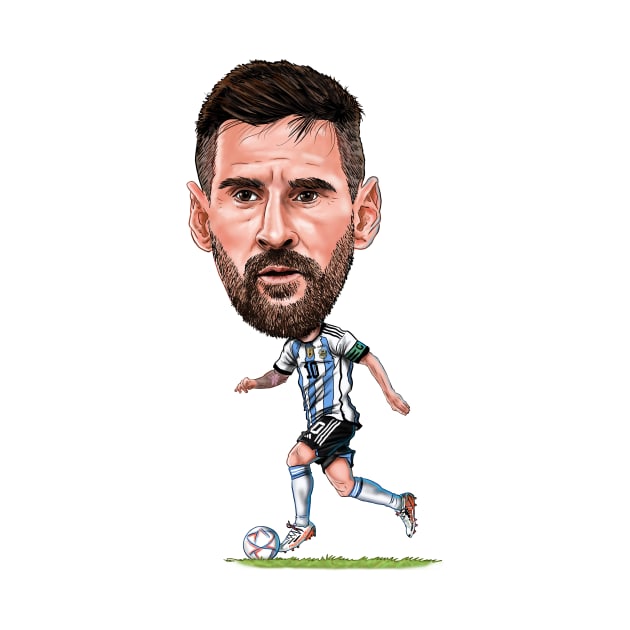 Messi G.O.A.T. caricature by tabslabred