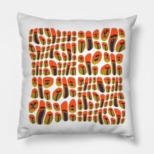 Psychedelic abstract Bird Design pattern bubbles in Orange Pillow