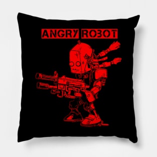 Angry Robot Armed red Pillow