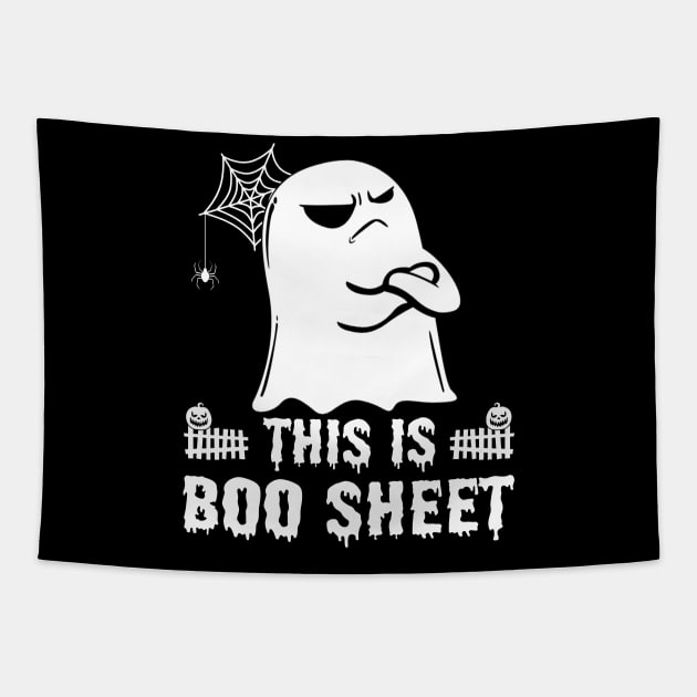 This Is Boo Sheet Ghost Retro Halloween Costume Men Women T-Shirt Tapestry by WoowyStore