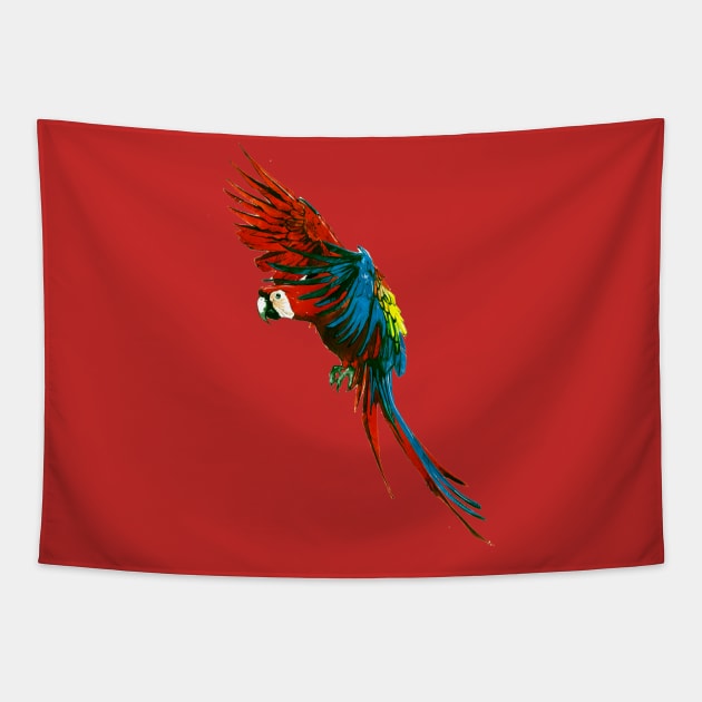 Scarlet Macaw 3 Tapestry by A.E. Kieren Illustration