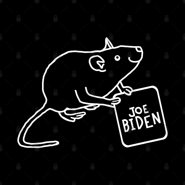 Minimal Line Drawing of Rat with Joe Biden Sign by ellenhenryart