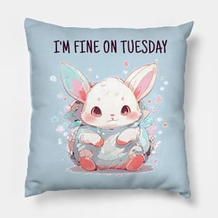 Fine tuesday rabbit Pillow