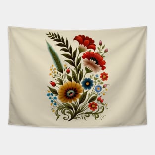 Folk Art Pressed Flowers Tapestry