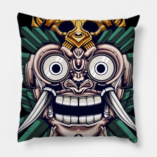 mecha barong face robot illustration Pillow