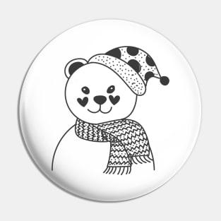 Cute Winter Polar Bear 2 Pin