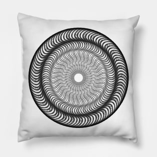 Beautiful hypnotic 3d illusion wave mandala Pillow