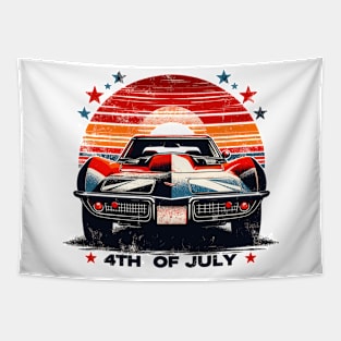 4th Of July - Corvette Tapestry