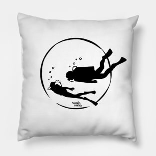 Scuba Divers in circle Pillow