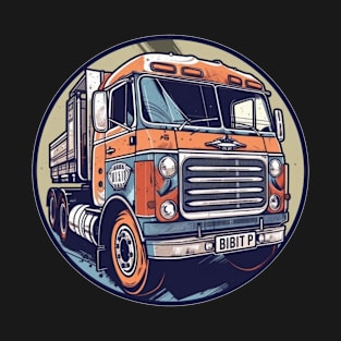 Distressed grunge classic cabover truck or lorry a big rig T-Shirt