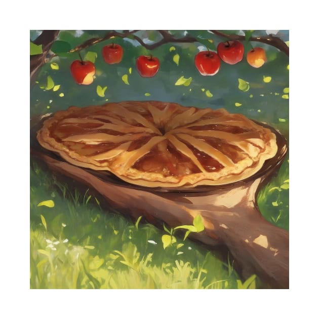 Apple Pie Vintage Slice Picture Art Beautiful Sweet by Flowering Away