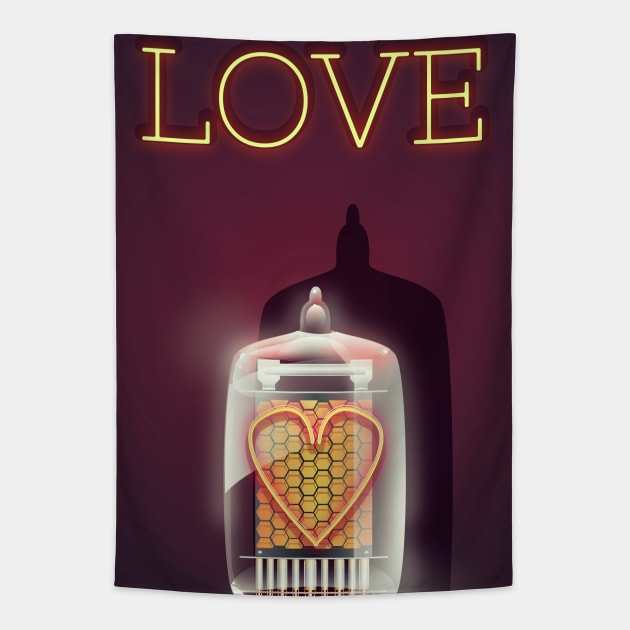 Love is a Nixie Tube Tapestry by nickemporium1