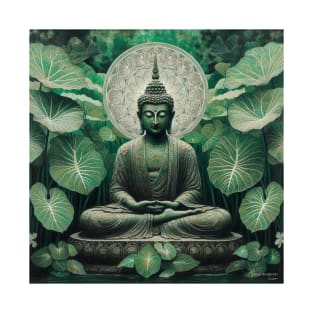 Houseplants Tropical Leaves Peaceful Buddha Meditation Yoga Zen T-Shirt