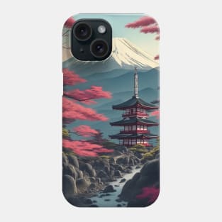 Serene Mount Fuji Sunset - Peaceful River Scenery Phone Case