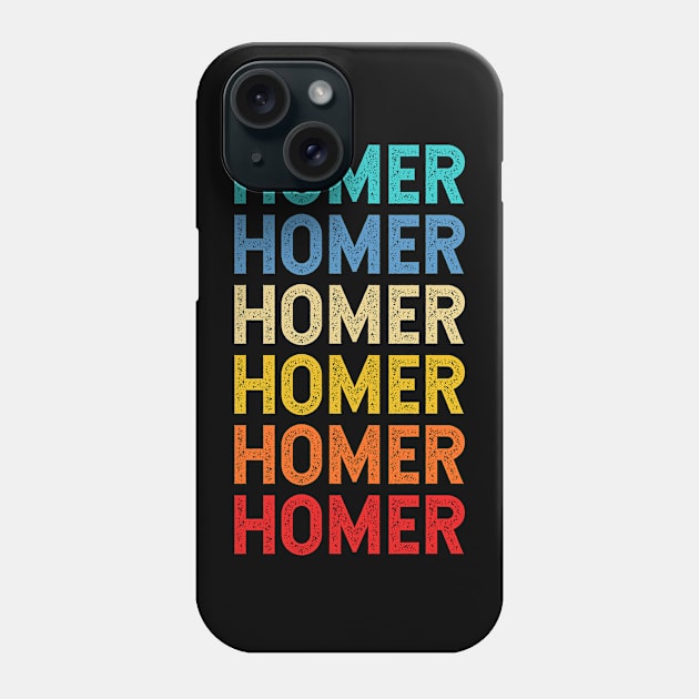 Homer Name Vintage Retro Custom Gift Named Homer Phone Case by CoolDesignsDz