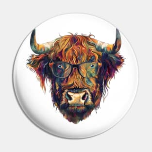 Hamish the Highland Hipster: Trendsetter with Horns Pin