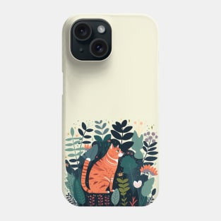 Orange Cat in Garden Phone Case