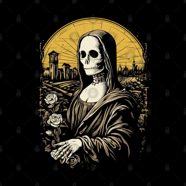 Mona Lisa Skeleton Graphic Men Kids Women Funny Halloween by KsuAnn