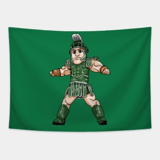 Spartans Michigan State University Sparty Mascot - Collage sports - Drawing style Tapestry
