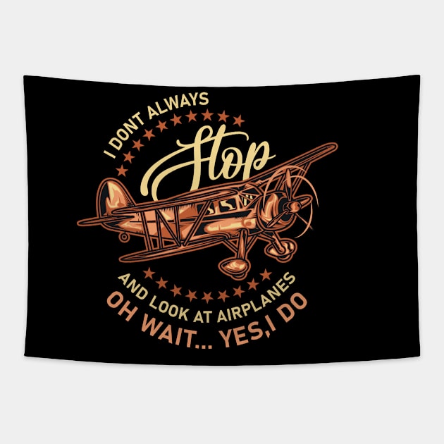 I Don't Always Stop And Look At Airplanes Tapestry by pht