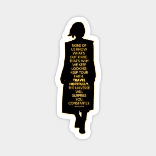 Thirteenth Doctor Quote - Travel hopefully Magnet