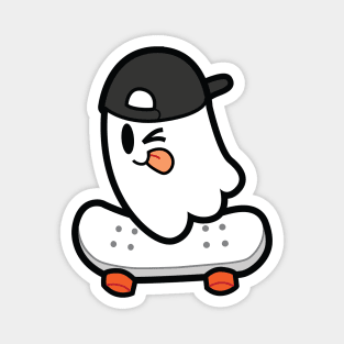 Cute Skateboarding Ghost Magnet