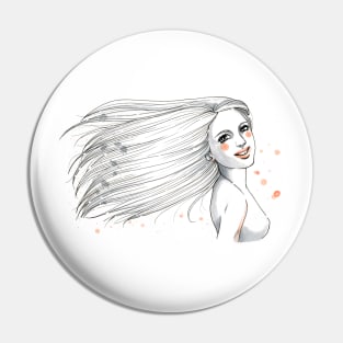 Smiling Beautiful Woman Pin