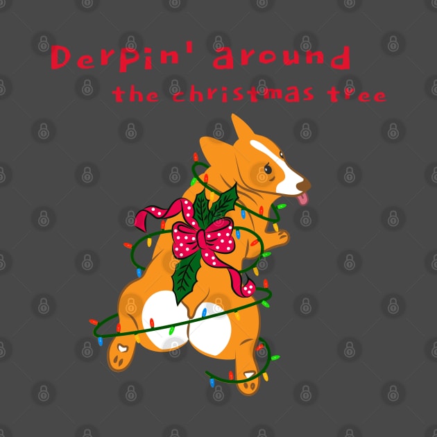 Derpin' Around the Christmas Tree Christmas Dog (Rockin' Around the Christmas Tree) by LoveofDog