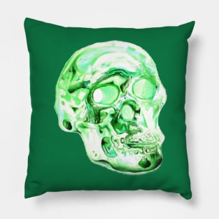 Electric Green Skull Pillow