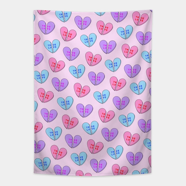 Broken Candy Hearts Pattern Tapestry by Gold Star Creative