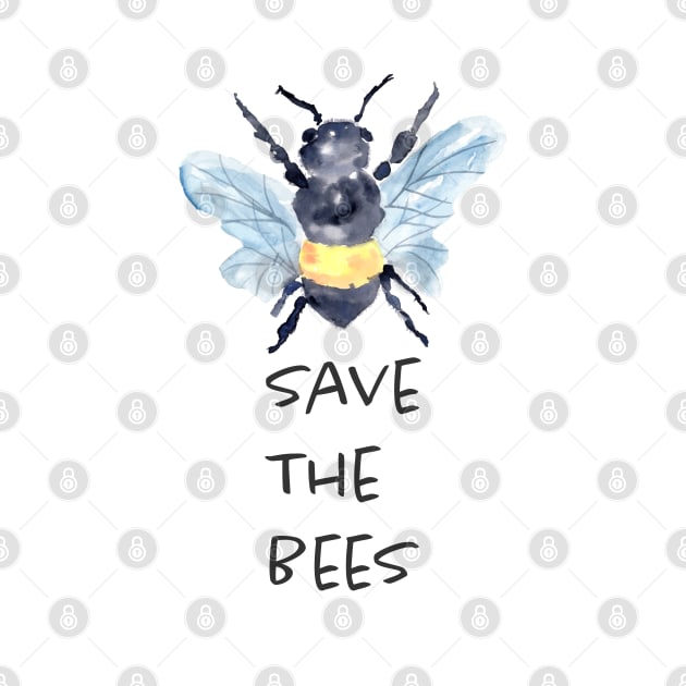 Save the Bees in watercolor by Harpleydesign