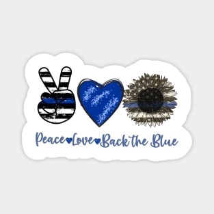 Peace Love Back The Blue USA Flag Magnet