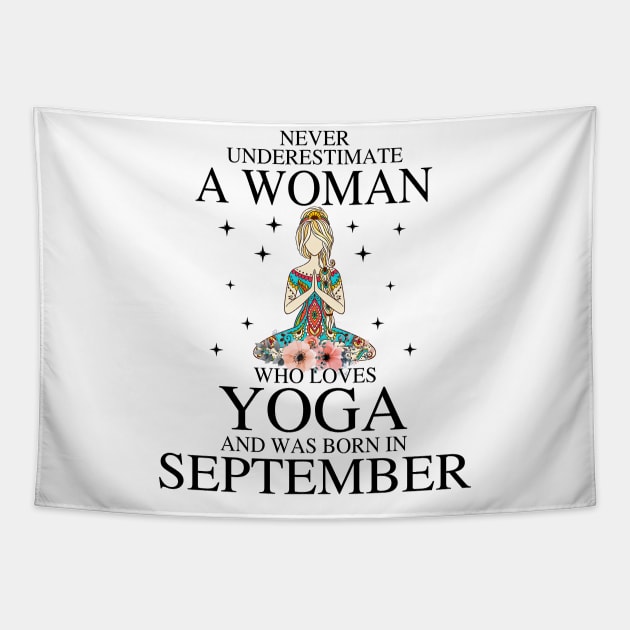 A Woman Who Loves Yoga And Was Born In September Tapestry by Vladis