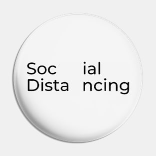 social distancing wordmark Pin