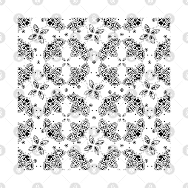 Black White Paisley Tile by PNFDesigns