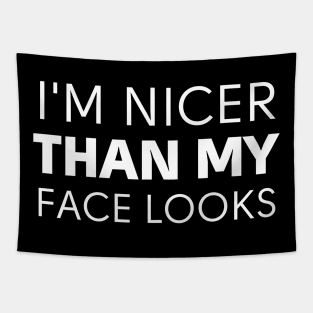 I'm Nicer Than My Face Looks-Sarcastic Saying Tapestry