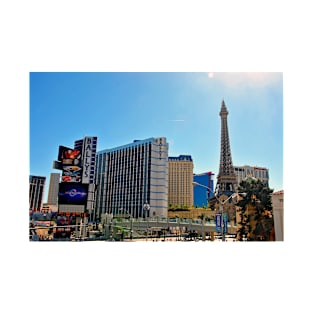 Eiffel Tower Paris and Ballys Hotel Las Vegas America T-Shirt